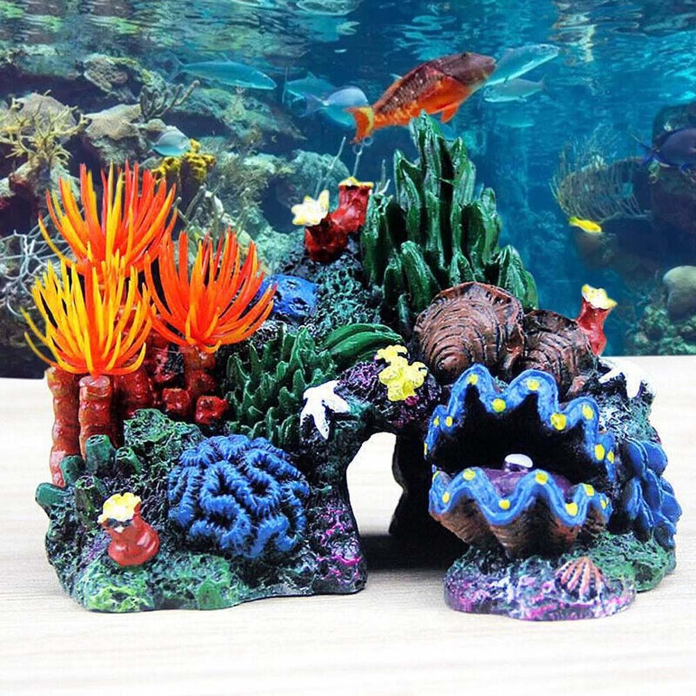 Aquarium Planted Background - Balık tankı süs simüle mercan Reef