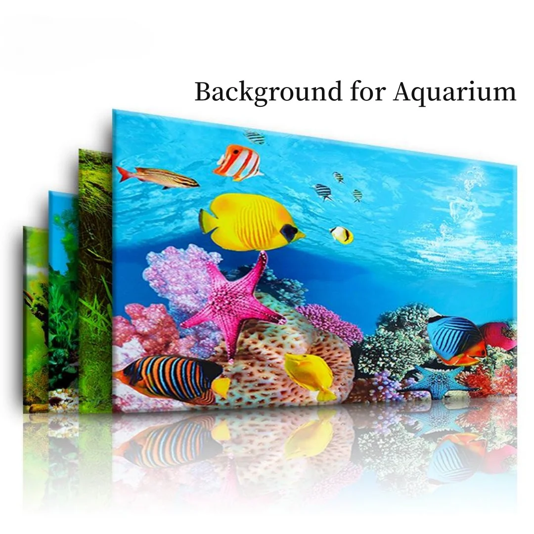 Aquarium Planted Background - Arka plan Akvaryum 3D Etiket Posteri