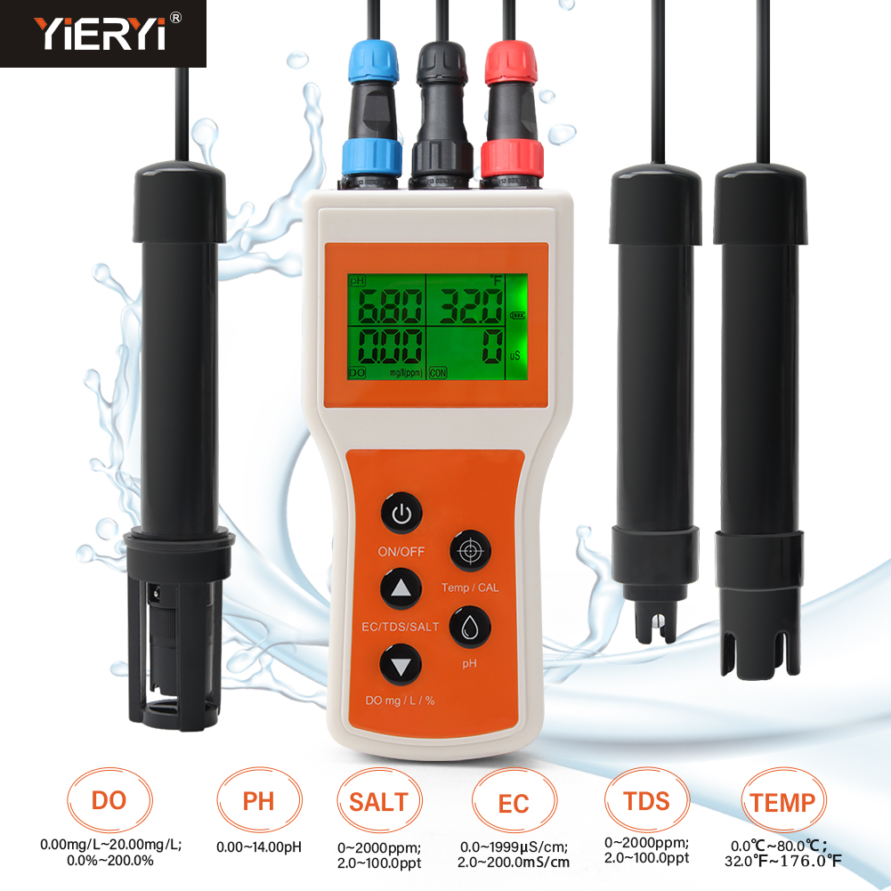 Planted Aquarium Test Kit - Akıllı çözünmüş oksijen ölçer PH/DO/TDS/EC/sıcaklık/tuzluluk Tester