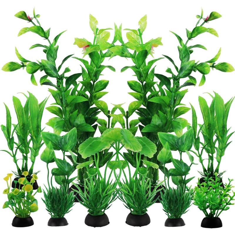 Planted Aquarium Accessories - 10/20 adet yapay akvaryum bitkileri süsler